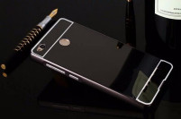 Луксозен алуминиев бъмпър с огледален черен гръб за Huawei Honor 8 Lite PRA-LX1 / Huawei P9 Lite 2017 PRA-LX1 / Huawei P8 Lite 2017 PRA-LX1 
